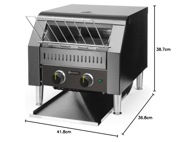 HENDI Grille-pain constant double, noir, 230V/2240W, 418x368x(H)387mm