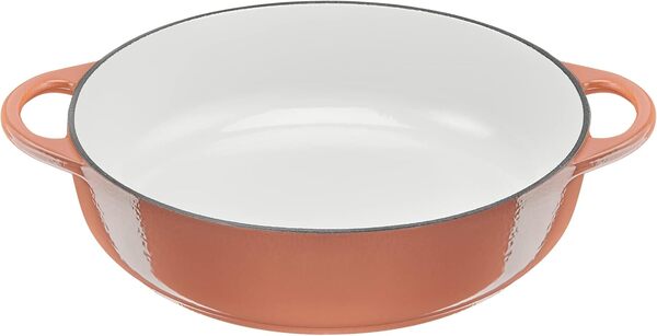 Tefal Lov Cocotte ovale 28 cm en fonte d’acier, Induction intégrale + four, Revêtement intérieur émaillé, Robuste et écodesign, Cuisine saine, Ebook de recettes inclus, Terracotta E2607205