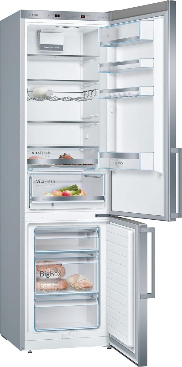 Bosch KGE398IBP - Série 6, Réfrigérateur combiné pose-libre, 201 x 60 cm, Inox anti trace de doigts [Classe énergétique B]