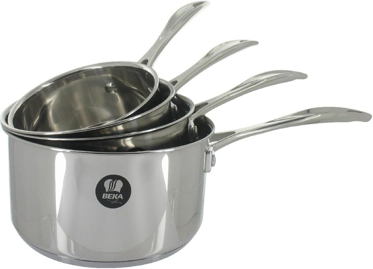 Bekaline Chef Saucière Inox 20 Cm 1.9L – Casserole Multifonctions Tous Feux Dont Induction, 2 Becs Verseurs