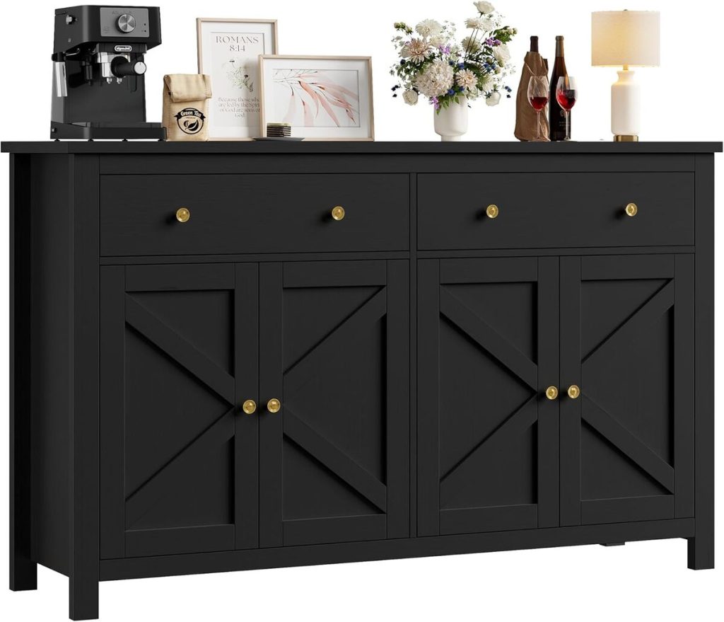 Test du meuble buffet FirFurd 140x40x89 cm noir