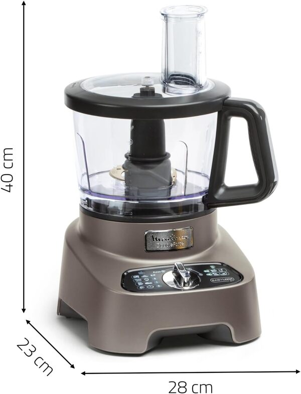 Moulinex Double Force Robot multifonction + 10 accessoires, 1000 W, Blender 2 L, 31 fonctions, Lames Titanium FP825E10