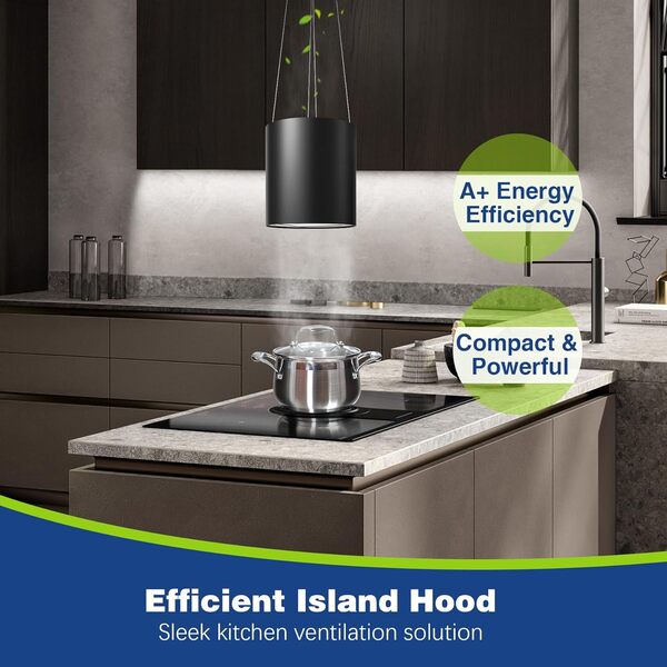 SNDOAS Hotte Aspirante, Hotte Suspendue 35cm avec 2 Filtres à Charbon, Débit d'Air Puissant 700 m³/h, 3 Vitesses, Arrêt Retardé (5 minutes), Éclairage LED, Noire [Classe énergétique A+]