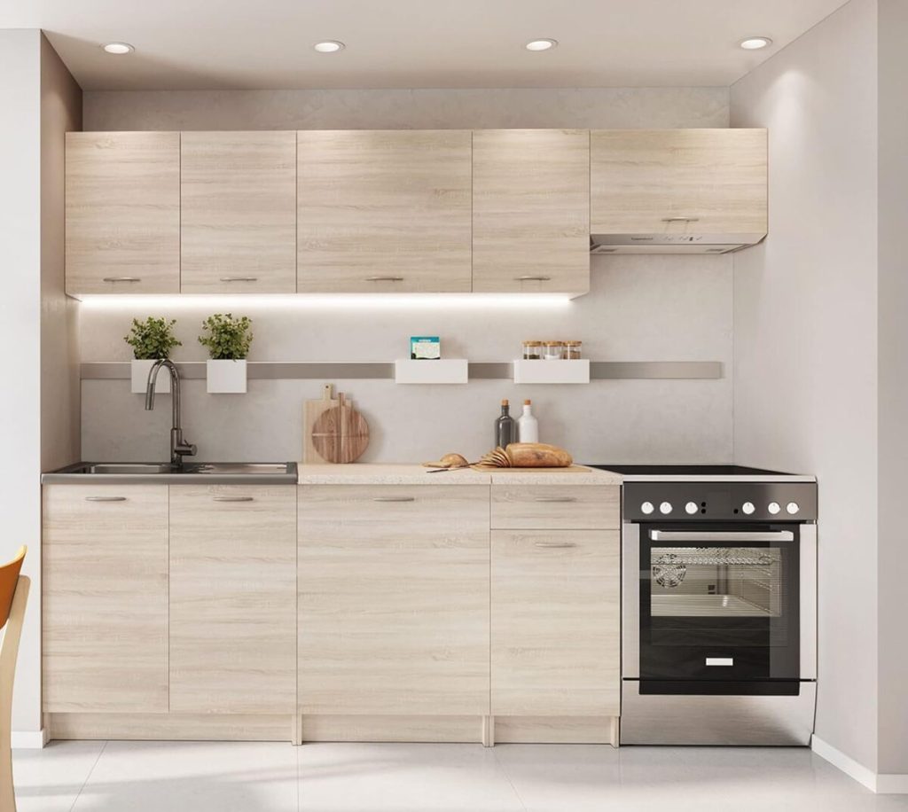 Test : cuisine PEGANE Mila chêne Sonoma complète