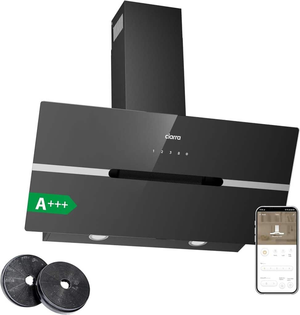 Test de la hotte aspirante Ciarra CBCB9736F 650m³/h : puissance et élégance