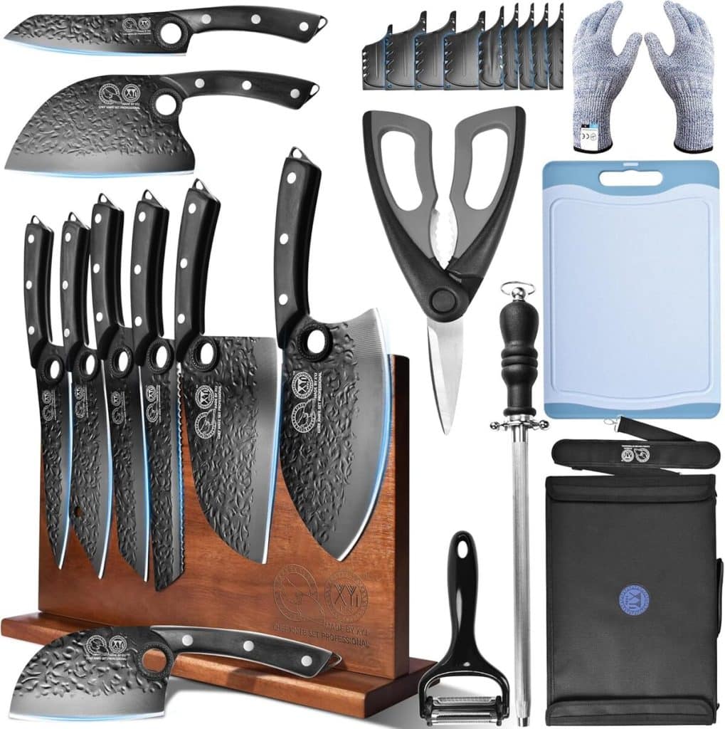 Test du set de couteaux XYJ avec lames en acier carbone