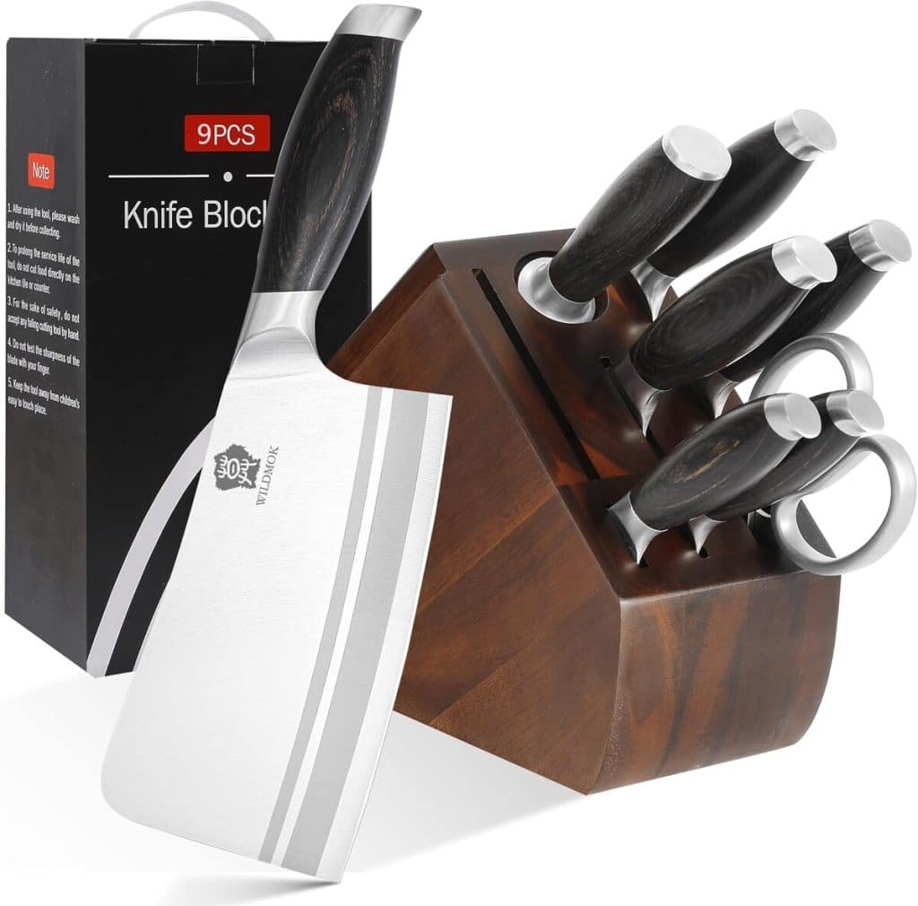 Test : ensemble de couteaux WILDMOK à 9 pièces, acier allemand tranchant