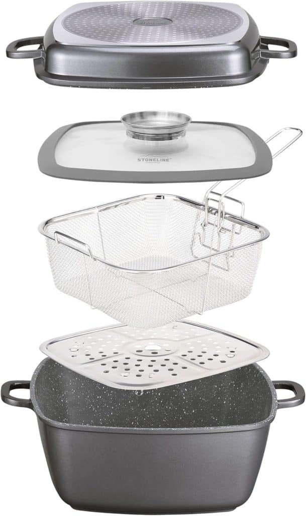 Test : stoneline cocotte carrée 28x28 cm, multi-usage et antiadhésive