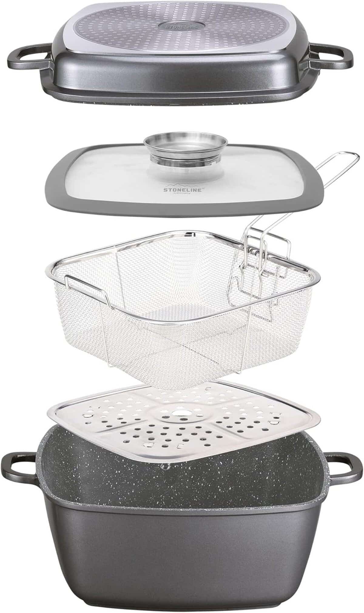 Test : stoneline cocotte carrée 28x28 cm, multi-usage et antiadhésive