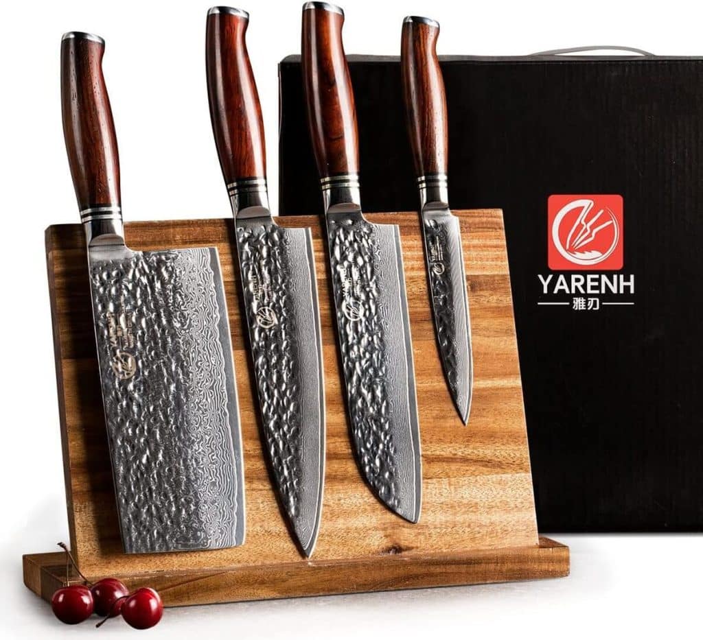 Test Yarenh série HTT : ensemble de couteaux en acier damas 73 couches