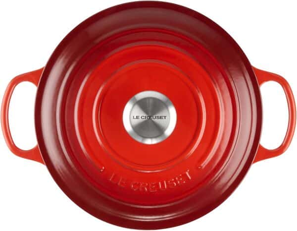 Le Creuset Cocotte Signature en Fonte Émaillée avec Couvercle, 24 cm, Ronde, 4,2 L, 4,305 kg, Cerise, 21177240602430