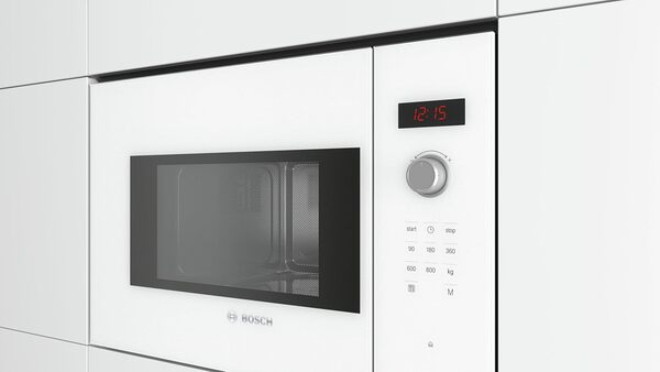 Bosch BFL523MW1F, Série 4, Micro-ondes, Encastrable, Blanc