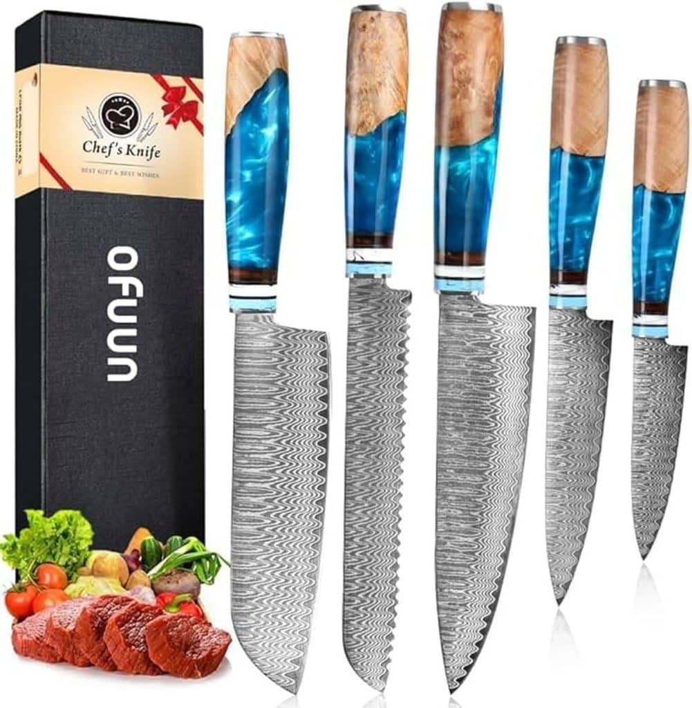 Test : oFuun set de 5 couteaux de chef Damas