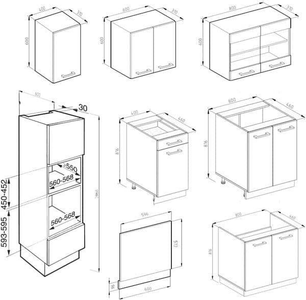 Vicco Cuisine R-Line, Chêne doré/Anthracite, 300 cm J-Shape, avec Armoire Haute, sans Plan de Travail