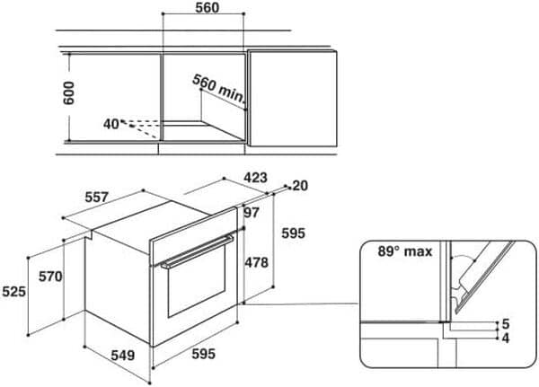 INDESIT Four encastrable catalyse IFW5844CIX [Classe énergétique A+]