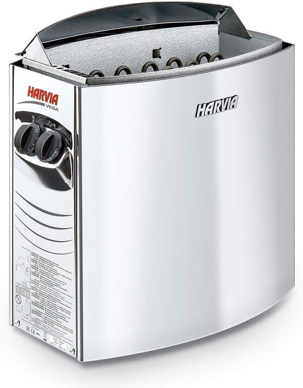 Sauna Poêle Électrique Harvia Vega 6,0 kW avec unité de contrôle encastré BC60, Taille de sauna: 5 - 8 m³, Tension 400 V 3N ou 240 V 1N