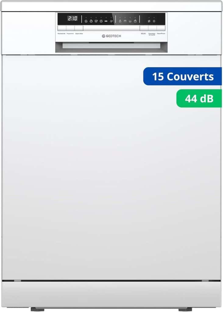 Test : lave-vaisselle Gedtech GLV1544WH, efficacité et silence garantis
