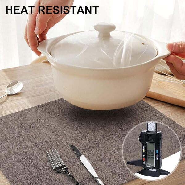 homing Lot de 6 Sets de Table en Simili Cuir Marron - Imperméables, résistants à la Chaleur, antidérapants, faciles à Nettoyer