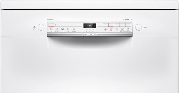 Bosch SMS2ITW12E - Série 2, Lave-vaisselle pose libre - 60cm - Home Connect - 12 couverts - Moteur EcoSilence - Blanc [Classe énergétique E]