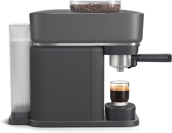 Philips Baristina Machine à expresso - Un véritable expresso, en toute simplicité - Compacte - 16 bars de pression - Broyeur intégré - Machine noire avec porte-filtre noir (BAR300/60)