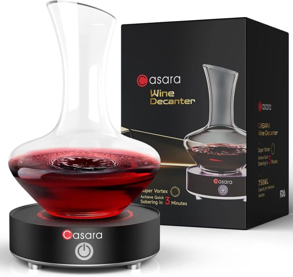 Test carafe à vin électrique avec base tourbillonnante