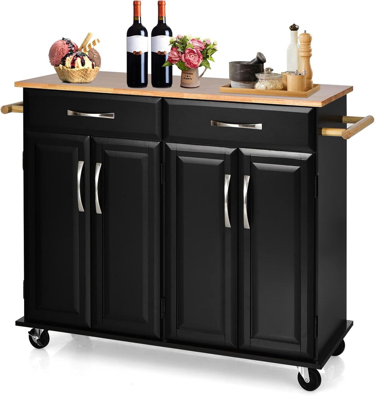 Test : desserte de cuisine sur roulettes COSTWAY, élégance et praticité