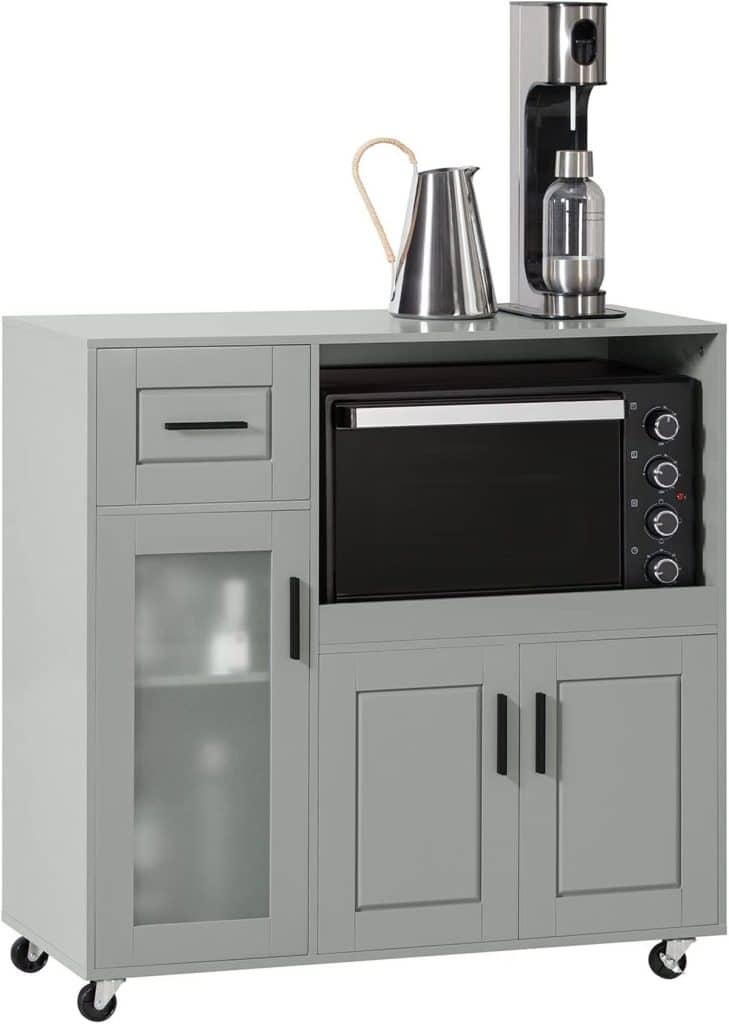 Test du meuble micro-ondes sur roulettes Sobuy FSB78-HG : praticité et style pour vos espaces