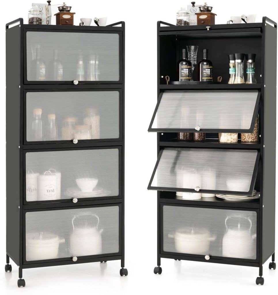 Test Giantex : armoire cuisine 5 niveaux avec portes rabattables