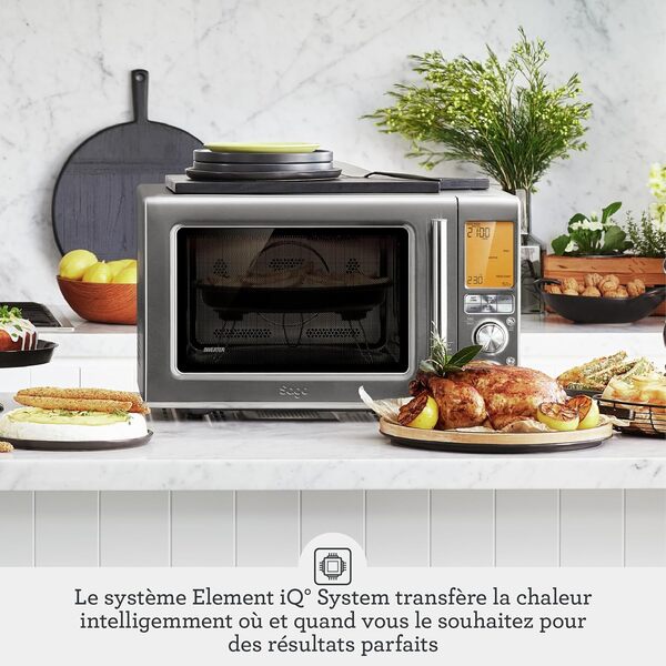 Sage - The Combi Wave 3 en 1 - Friteuse, Four à Convection et Micro-ondes - Acier Inoxydable Brossé