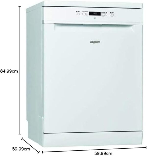Lave vaisselle Whirlpool WRFC3C26 - Lave vaisselle 60 cm - Classe A++ / 46 decibels - 14 couverts - Blanc bandeau : Blanc - Pose libre [Classe énergétique E]