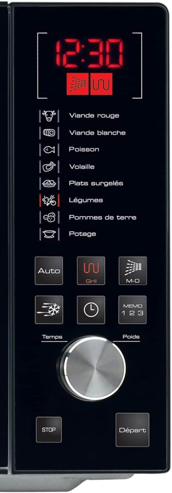 Brandt GE2607B - Micro-ondes pose-libre - 8 Autoprogrammes - Mode Décongélation - 26L - 900W - Gril : 1000W - Noir