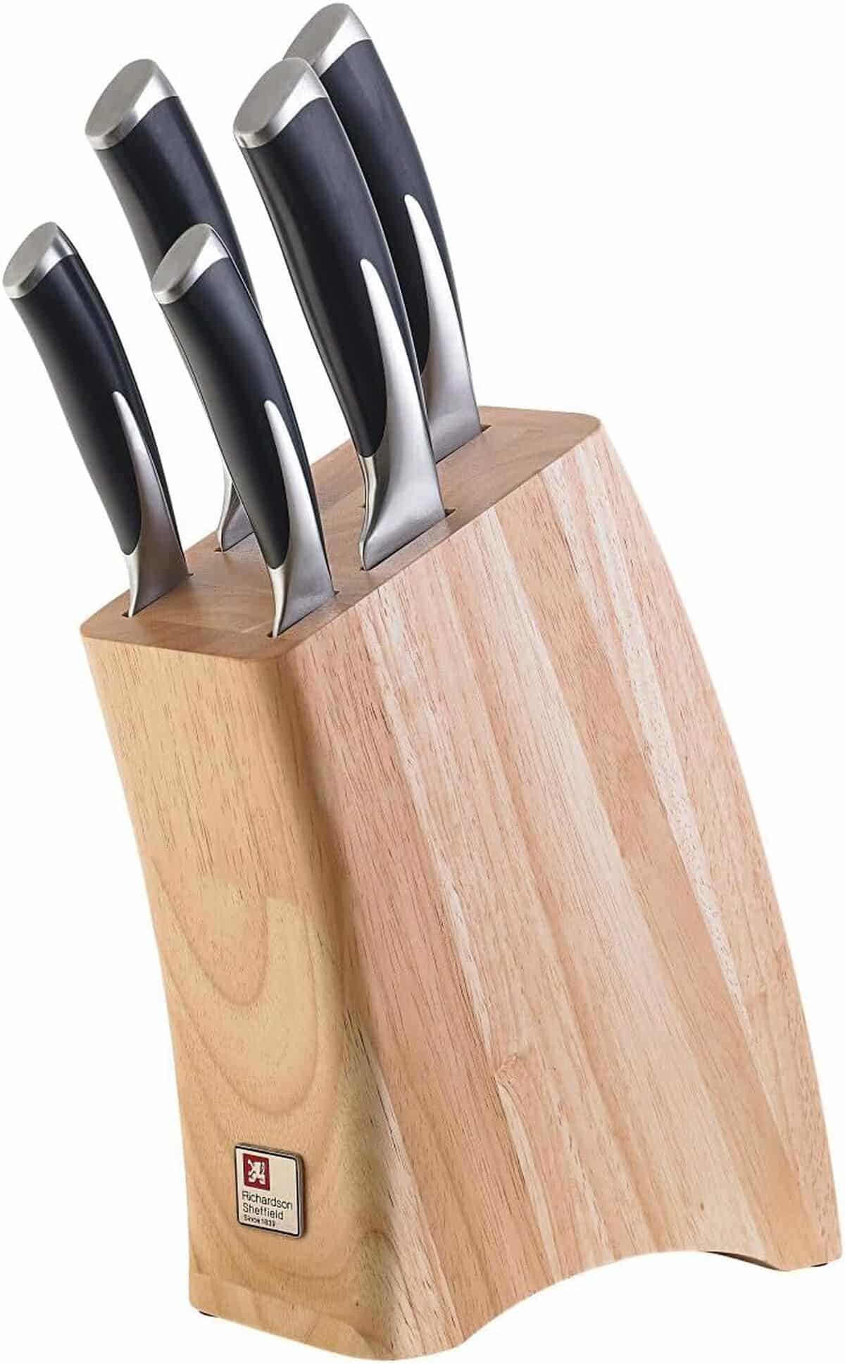 Test du bloc 5 couteaux Richardson Sheffield 697001 : acier inoxydable multicolore