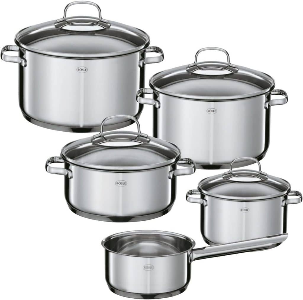 Test du set Rösle Elegance : 5 casseroles inox avec couvercle verre
