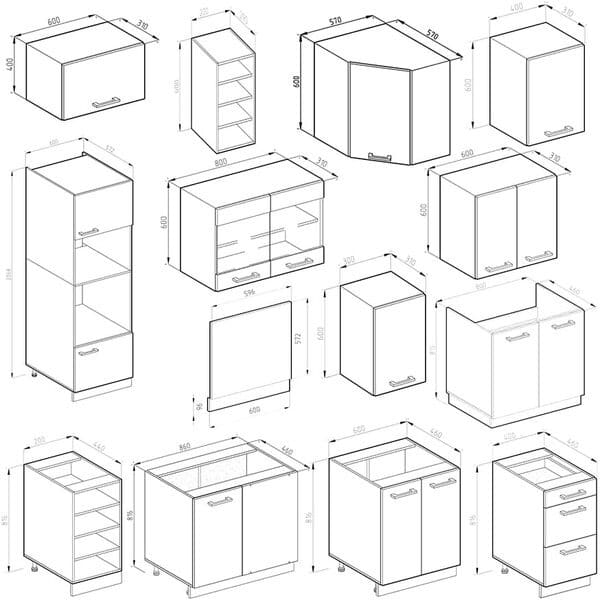 Vicco Cuisine en Angle R-Line, Anthracite Maison de Campagne/Blanc, 237 x 247 cm sans Plan de Travail