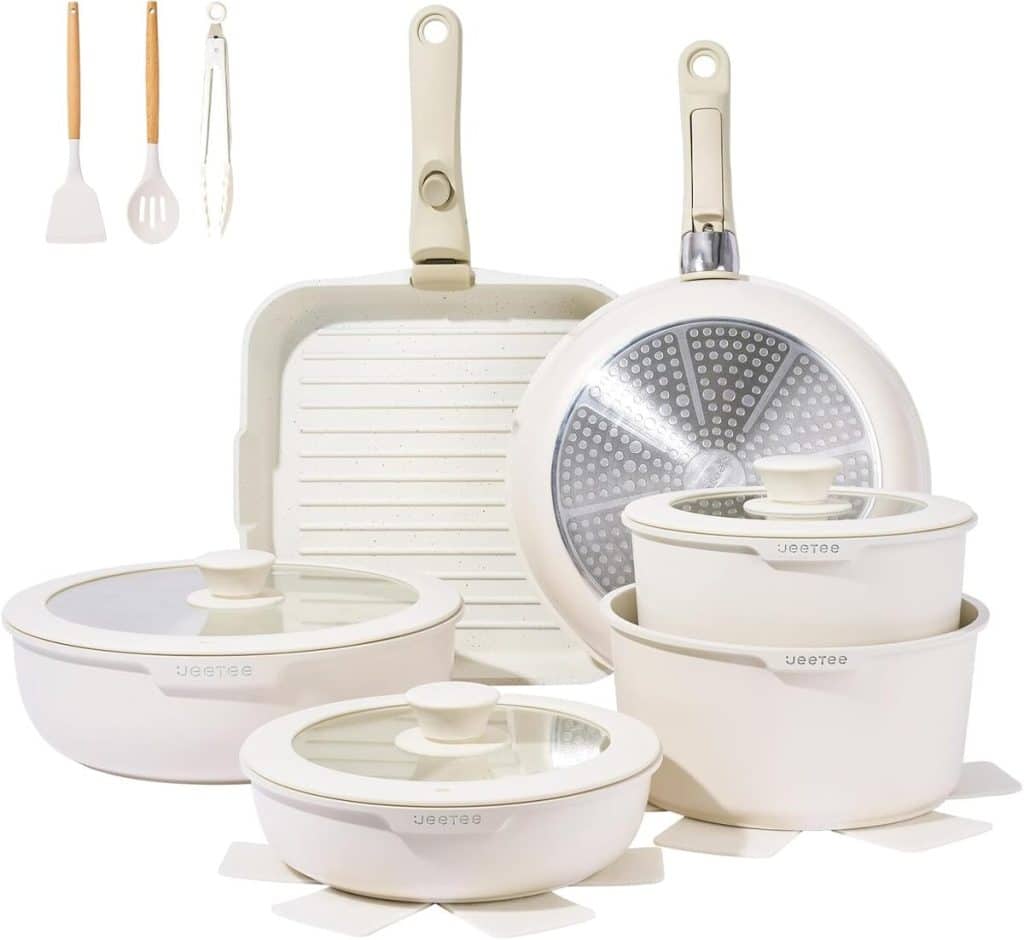 Test de la batterie de cuisine JEETEE antiadhésive : polyvalence et innovation