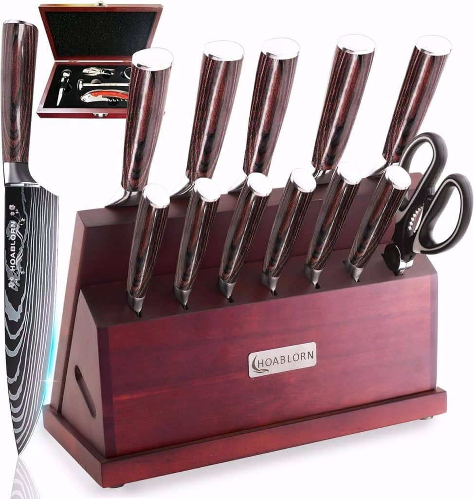 Test : set 15 couteaux HOABLORN avec bloc magnétique en acacia