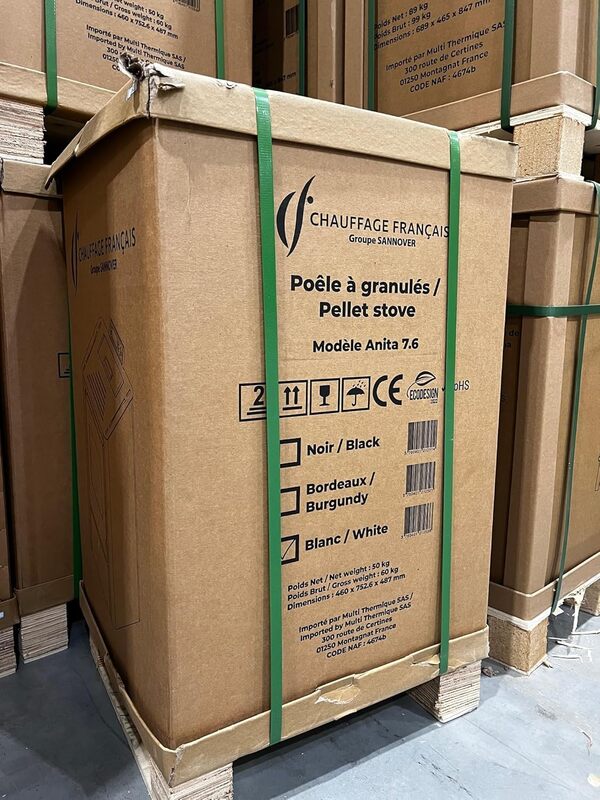 Poêle à granulés air Anita 7,6 kW Noir Sannover