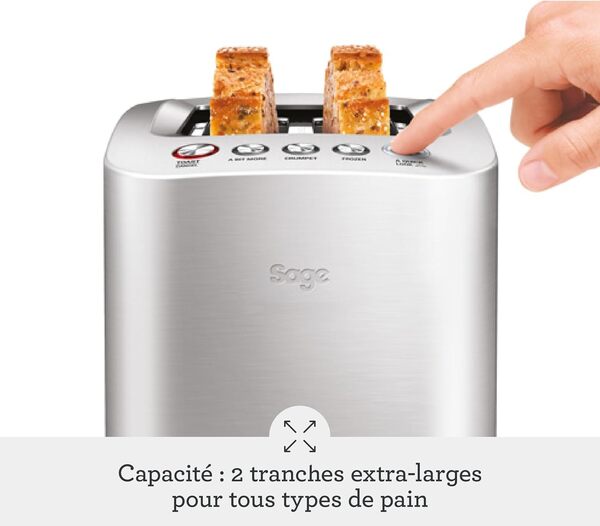 Sage - The Smart Toast - Grille-Pain 2 Fentes - Aluminium Brossé [Classe énergétique A+]