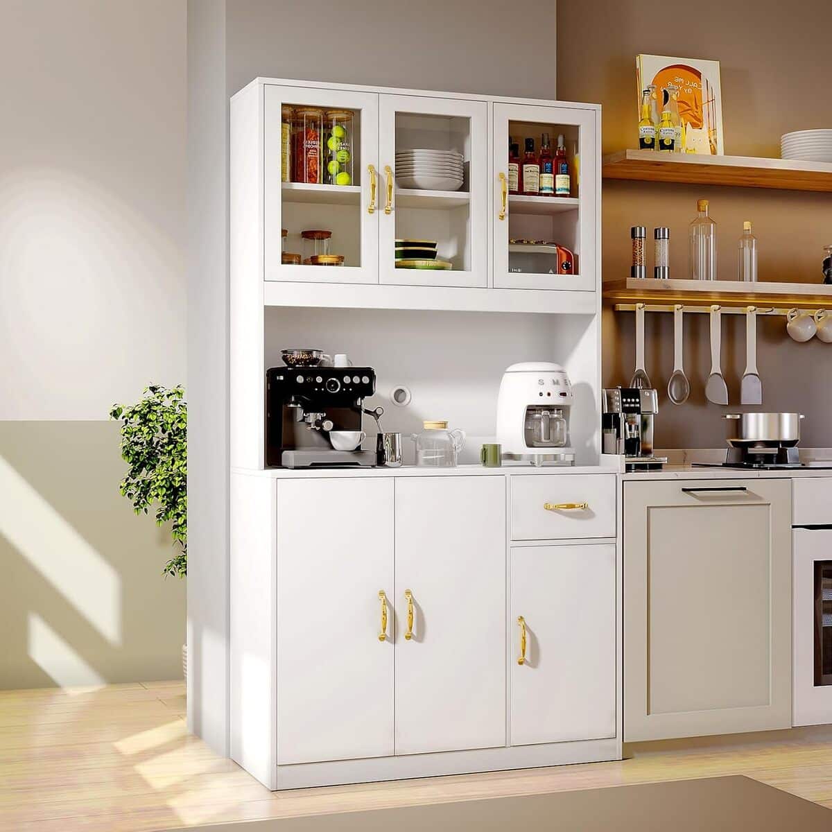 Test : buffet de cuisine Vowner armoire multi-rangement blanc