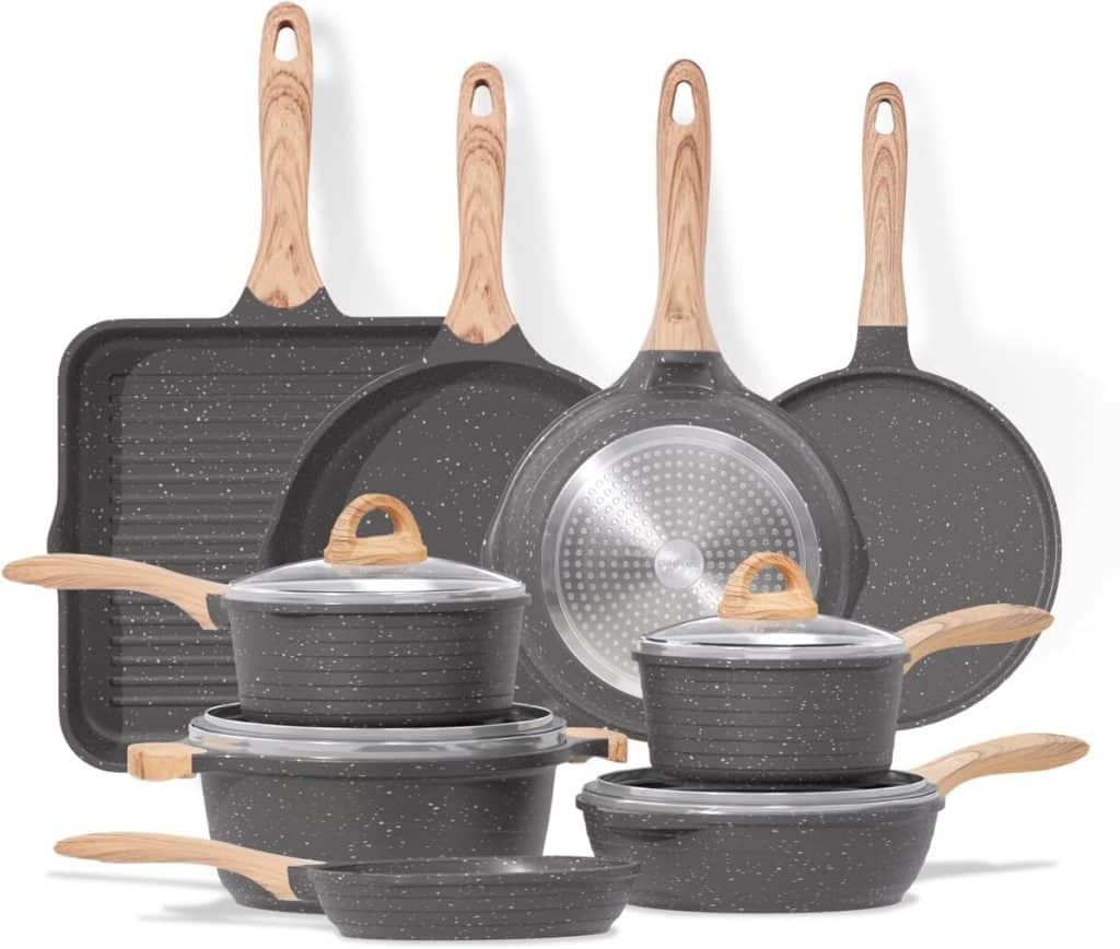 Test : set de cuisson induction JEETEE 23 pièces antiadhésif en granit