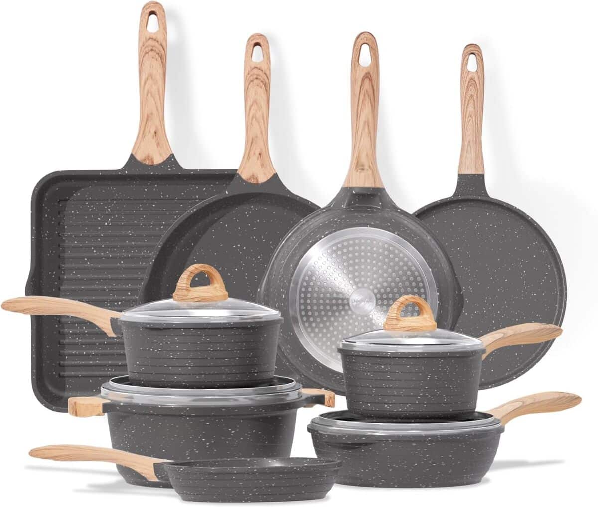 Test : set de cuisson induction JEETEE 23 pièces antiadhésif en granit