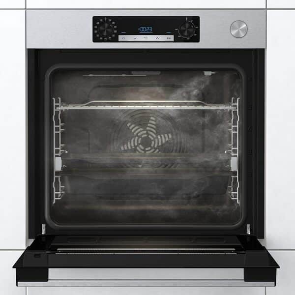 Hisense BSA66226AX Four multifonction - Cavité XXL de 77L, Vapeur + Air Fry, Cuisson simultanée 5 niveaux, Ventilateur XXL, Mode Pizza 300°C, Portes amovibles, Inox, Classe A [Classe énergétique D]