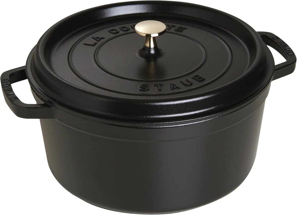 Test de la cocotte ronde Staub 1102825 28 cm - noir matt