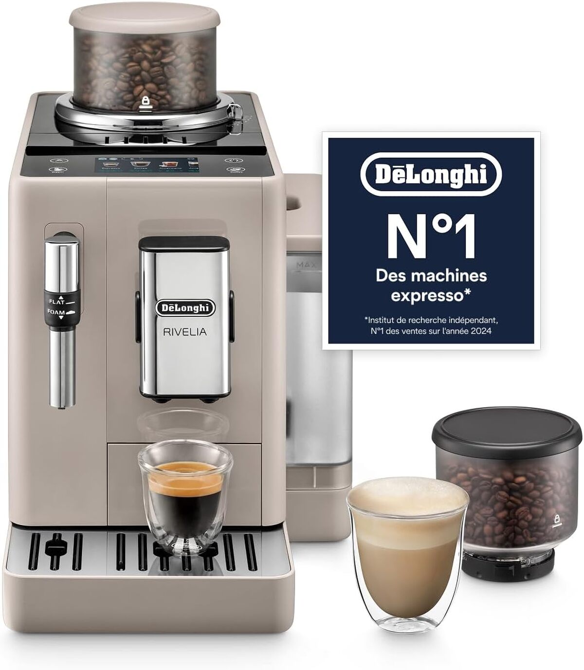 Test de la De'Longhi Rivelia : machine à café automatique au design beige sable