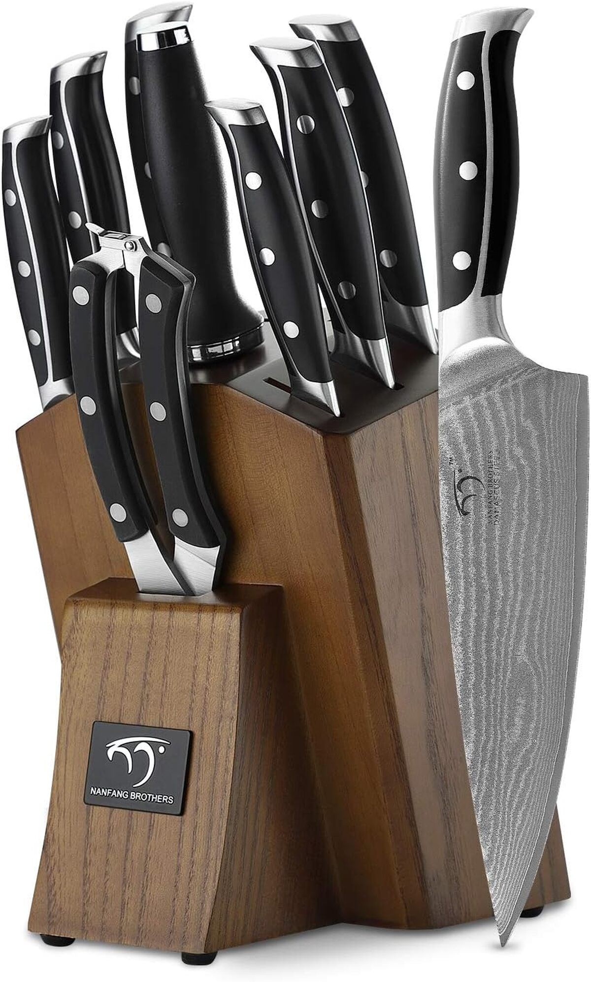 Test du set de couteaux Damas 9 pièces 67 couches avec bloc en bois