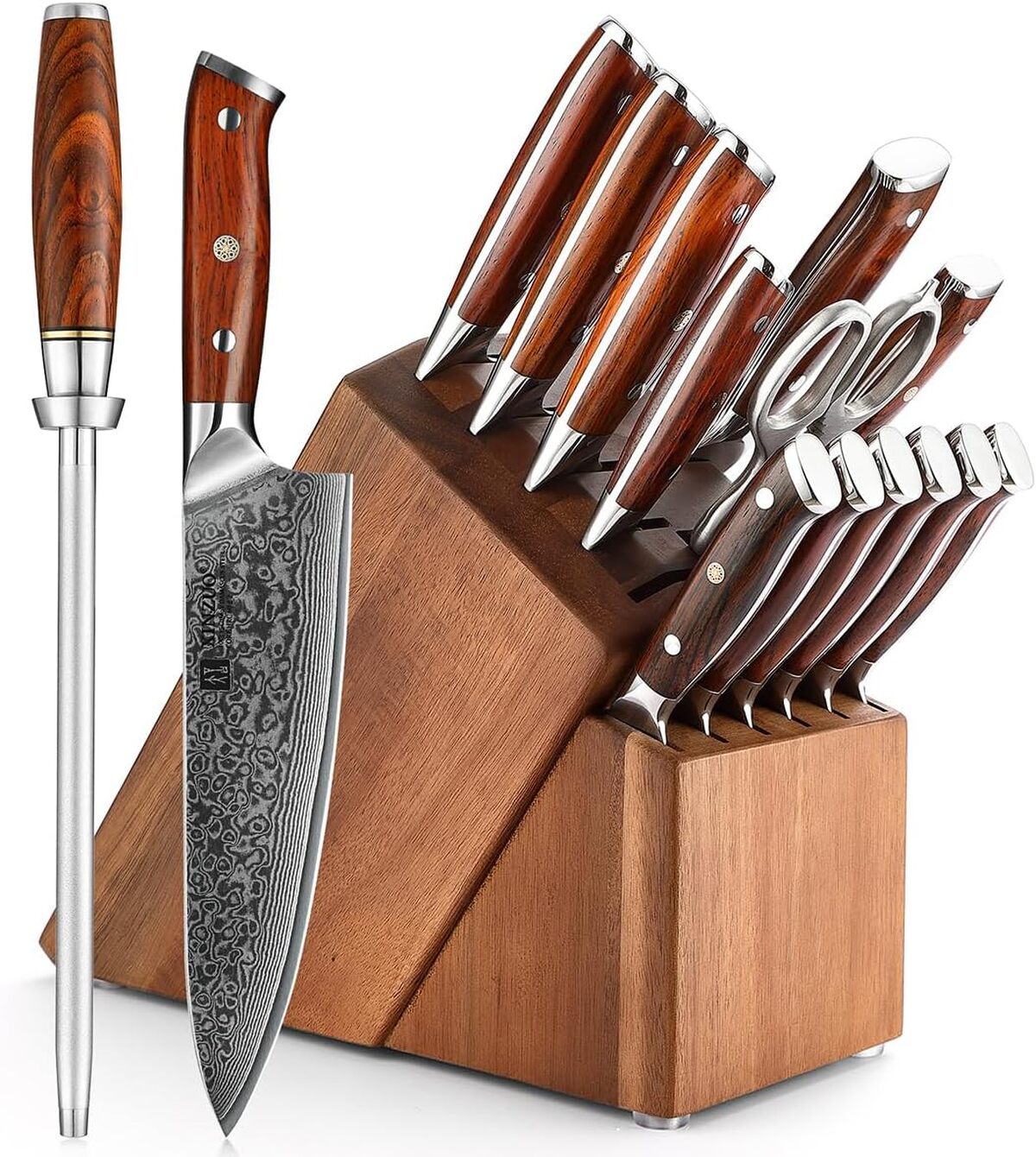 Test du set de couteaux XINZUO : 15 pièces en acier damas