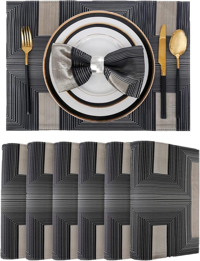 Test : sets de table noirs ZIWUROAD résistants et faciles à nettoyer