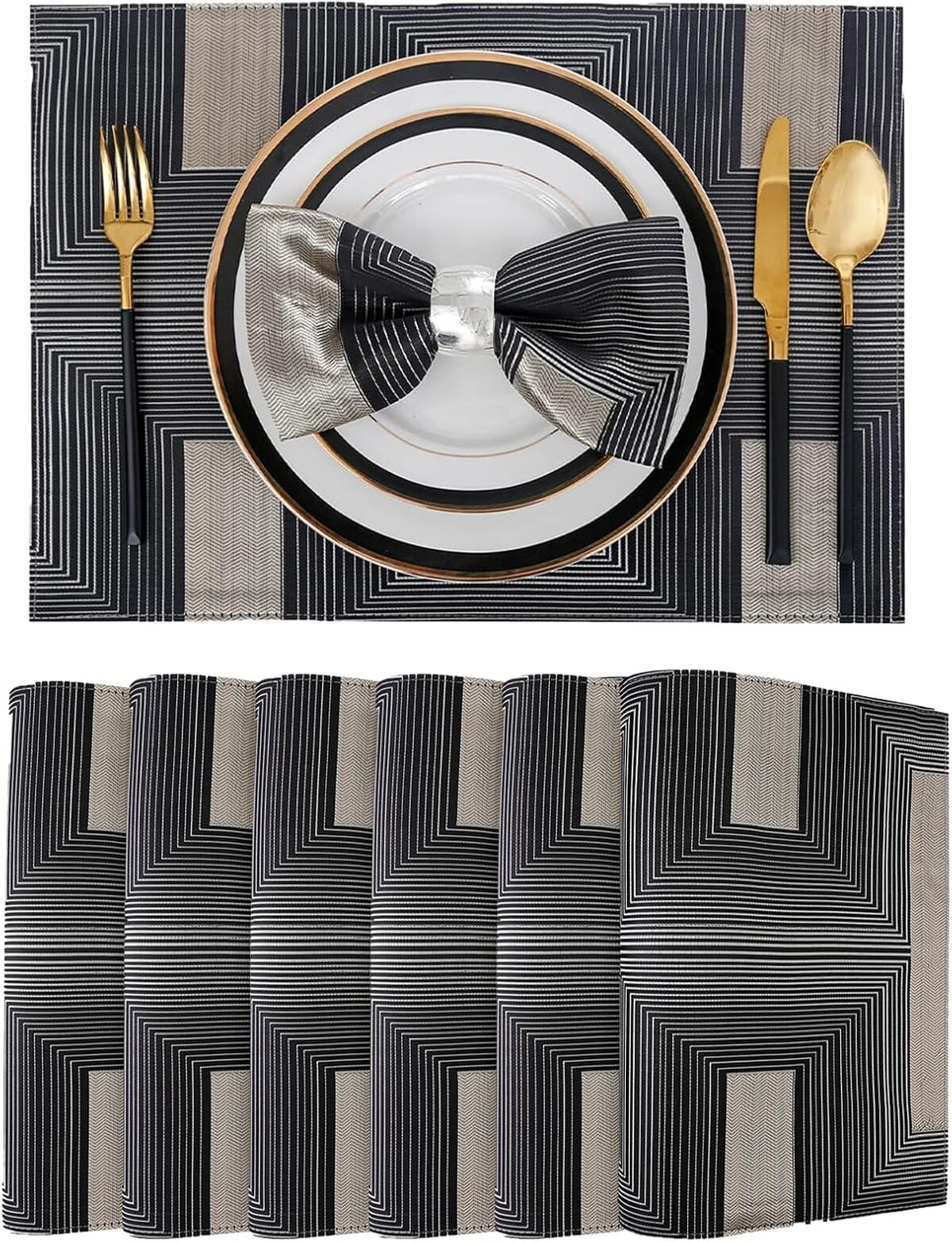 Test : sets de table noirs ZIWUROAD résistants et faciles à nettoyer