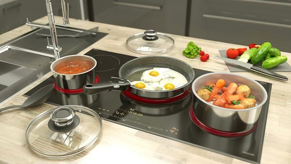 BACKEN 199924 Batterie cuisine 24 pcs, Poêles, Casseroles, Wok, Sauteuse, Couvercles, Poignées amovibles, Induction, Acier inoxydable, Compatible lave-vaisselle.