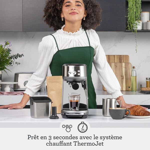 Sage - The Bambino - Machine à Café Compacte avec Mousseur à Lait Automatique - Acier Inoxydable Brossé